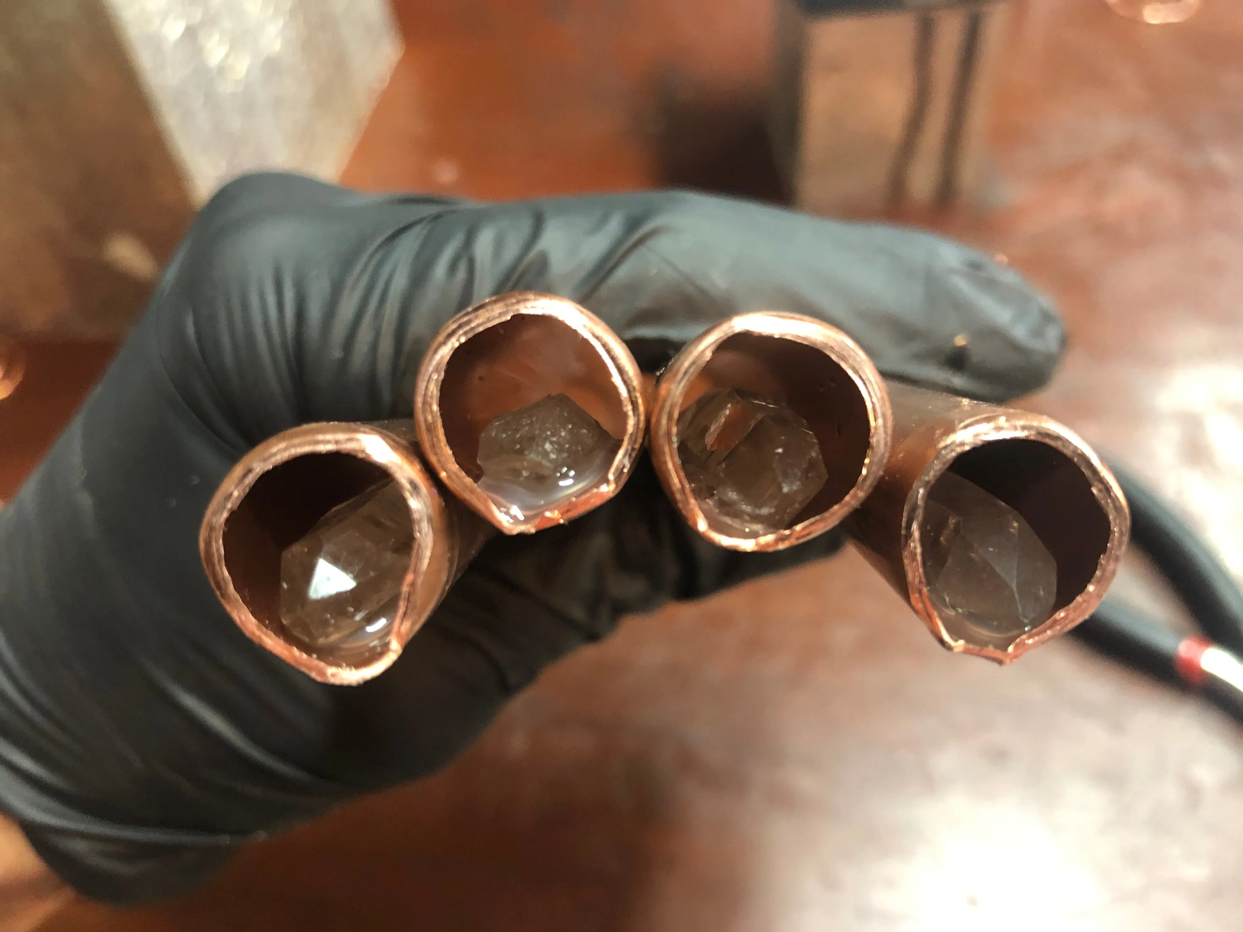 The "Medium Giza Mini-Chembuster" - 4.75x4.75" base with copper Earth Pipes- home orgonization and sky-ionizer