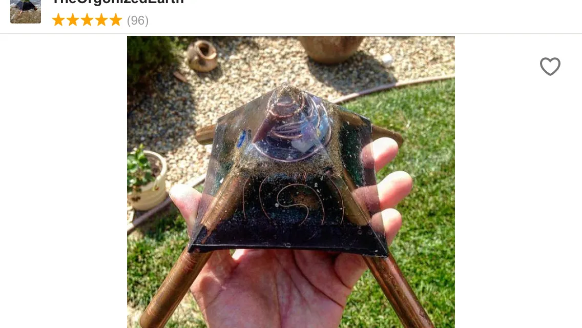 The "Medium Giza Mini-Chembuster" - 4.75x4.75" base with copper Earth Pipes- home orgonization and sky-ionizer