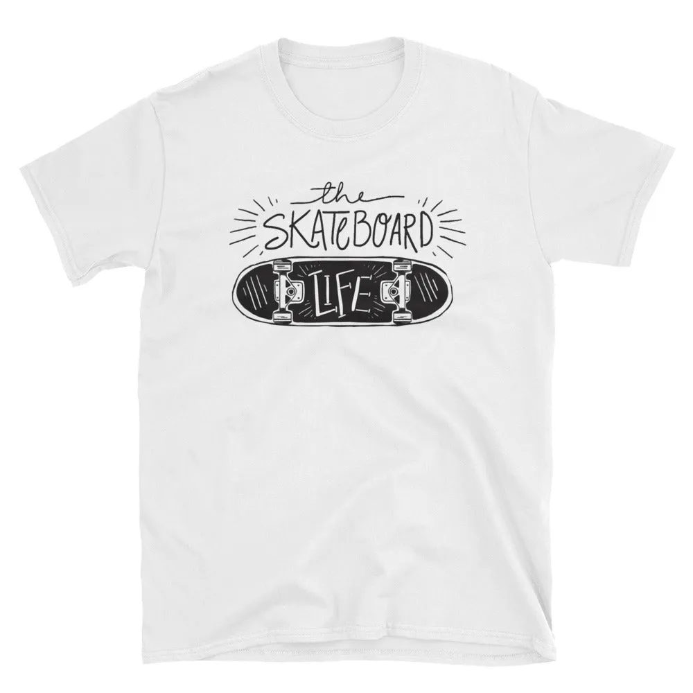 The Skateboard Life T Shirt White Skateboard T Shirt for Women