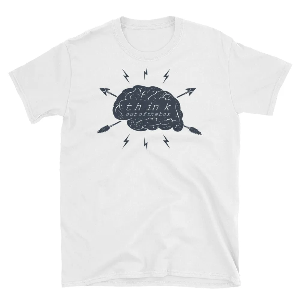 Think Out of The Box T shirt White New Idea T Shirt for Women