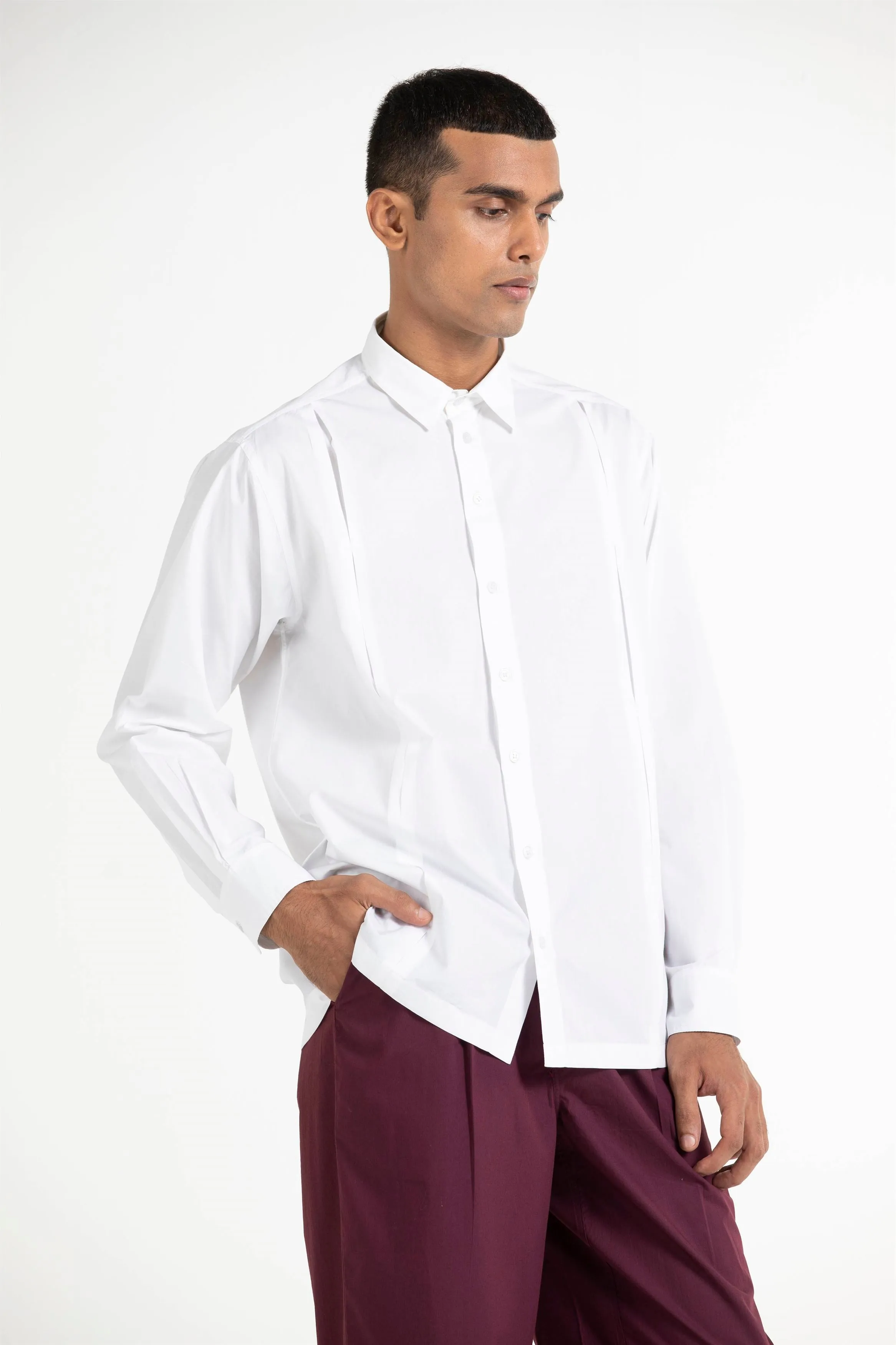 THREE   -   Front Pleat Shirt