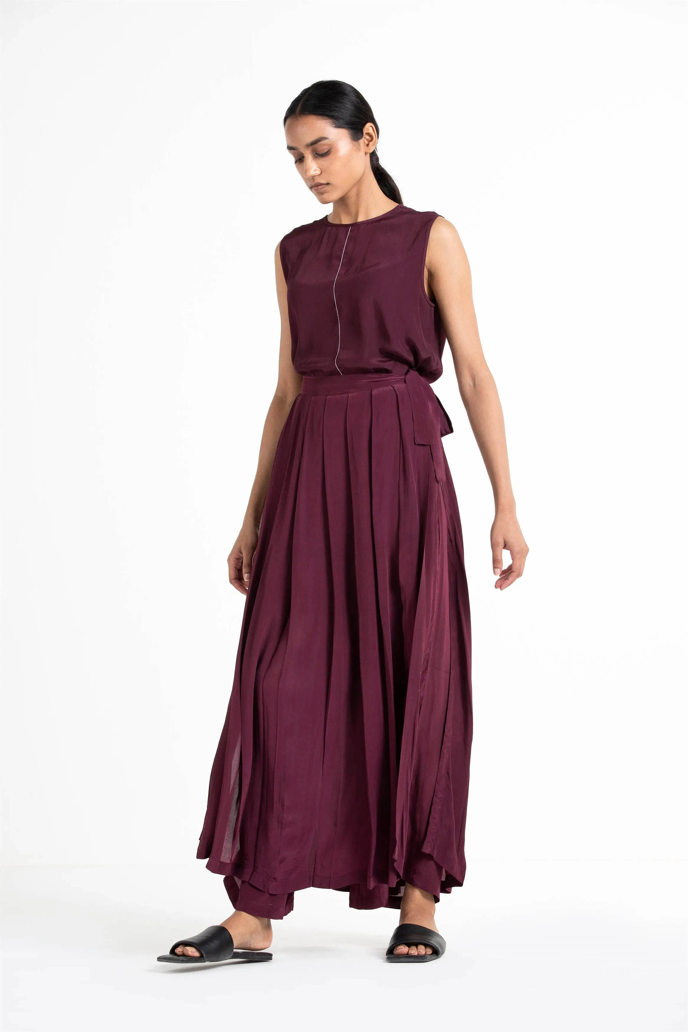 THREE   -   Round Neck Top Co Ord (Set Of 3)