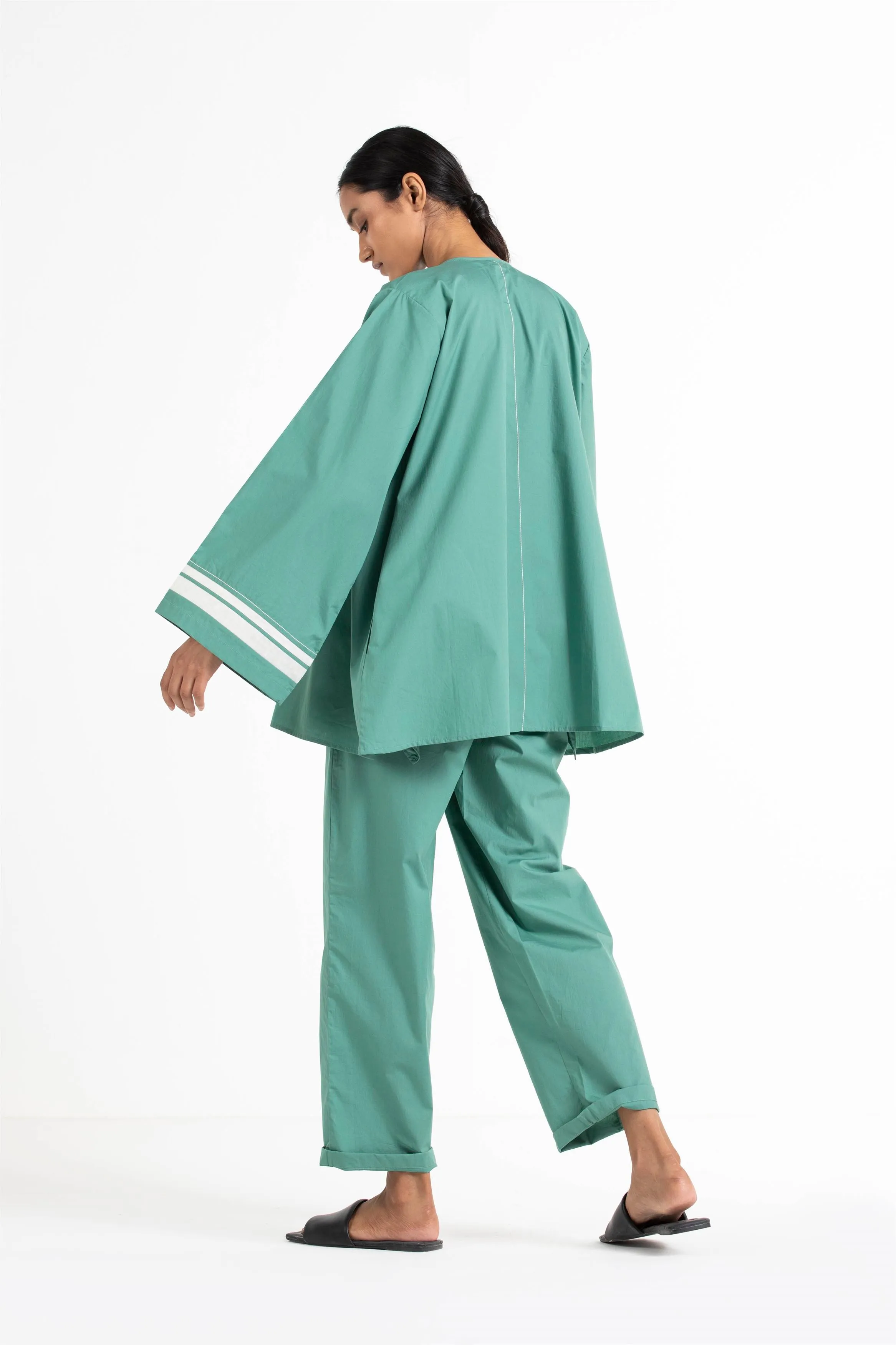 THREE   -   Wide Sleeve Gather Neck Top