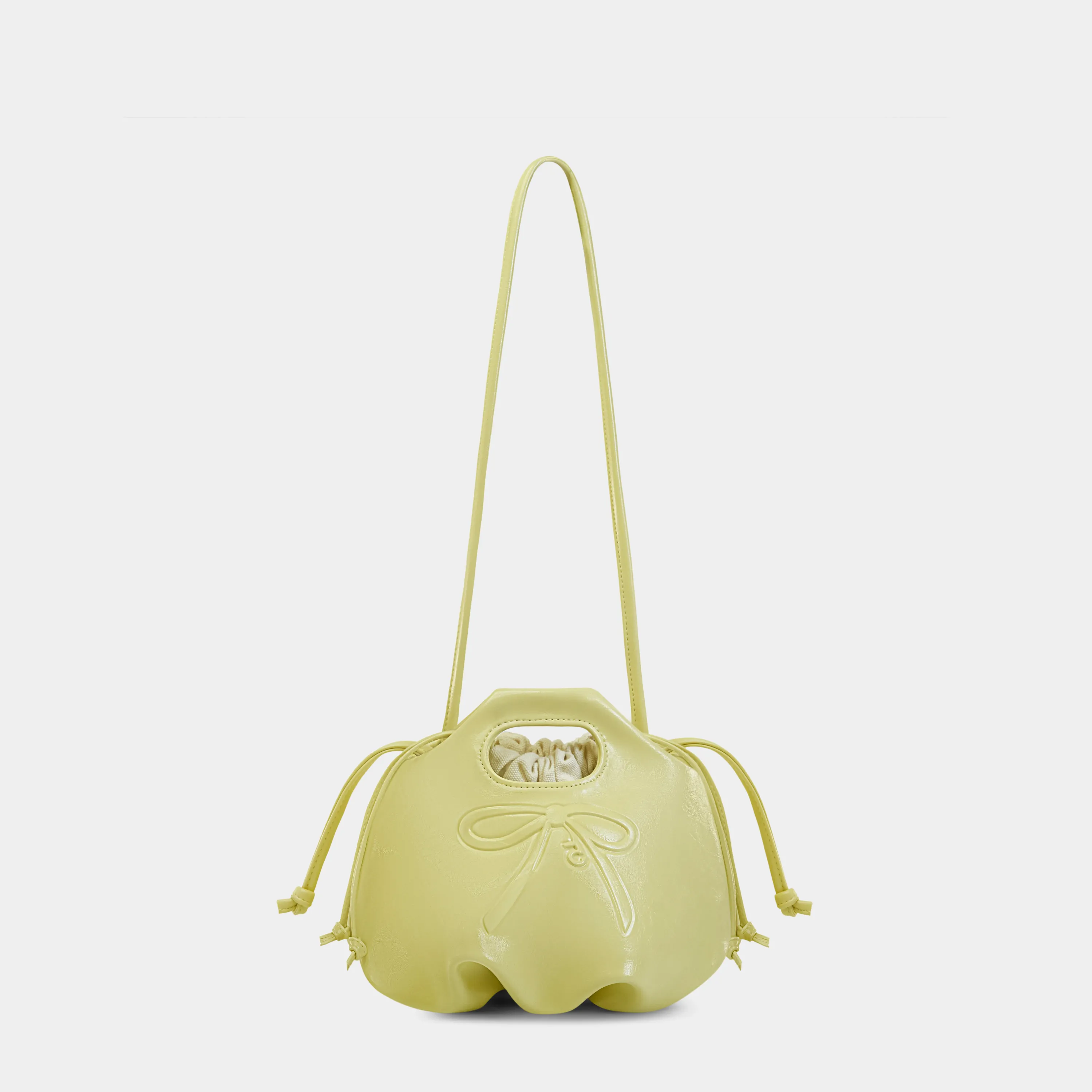 Túi xách MINI FLOWER DRAWSTRING màu Vàng bơ