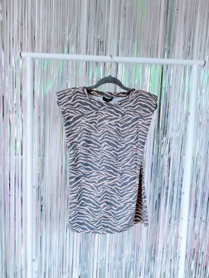 Tiger Stripes Padded Shoulder Top