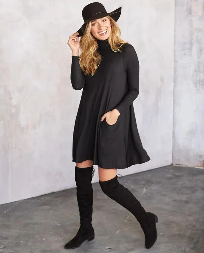 Topher Turtleneck Jersey Dress