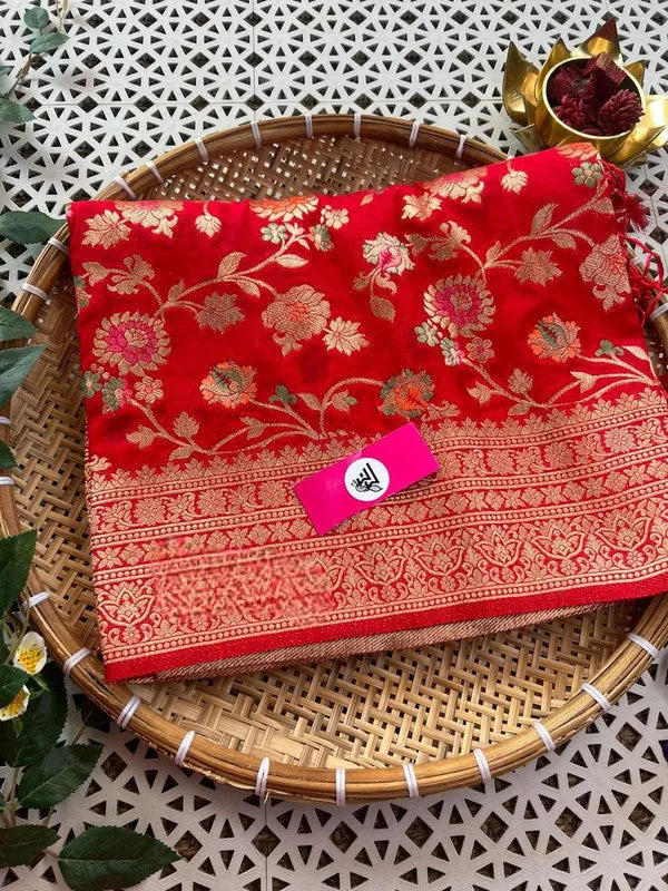 Traditional Zari Design Georgette Silk Sarees with Beautiful Colors