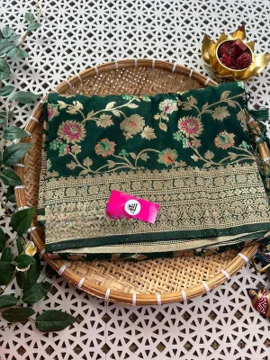 Traditional Zari Design Georgette Silk Sarees with Beautiful Colors