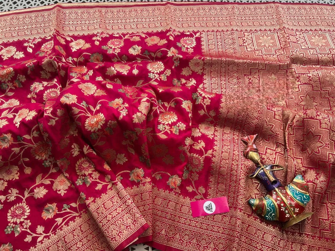 Traditional Zari Design Georgette Silk Sarees with Beautiful Colors