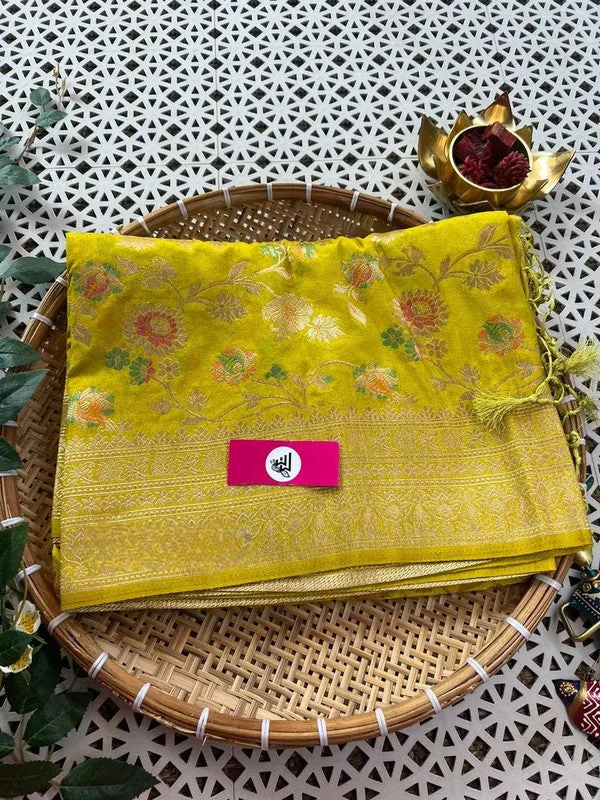 Traditional Zari Design Georgette Silk Sarees with Beautiful Colors