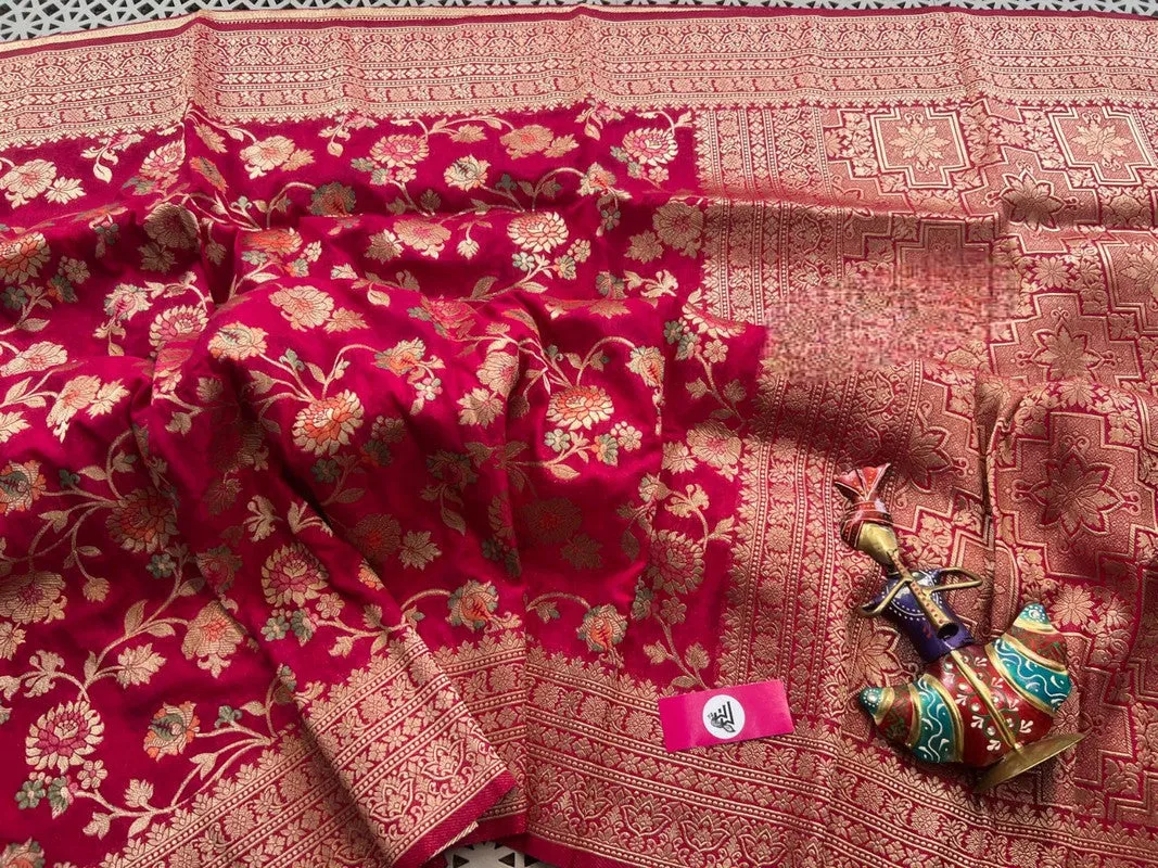 Traditional Zari Design Georgette Silk Sarees with Beautiful Colors