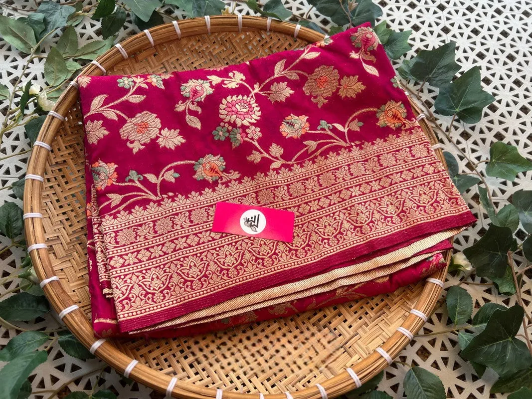Traditional Zari Design Georgette Silk Sarees with Beautiful Colors