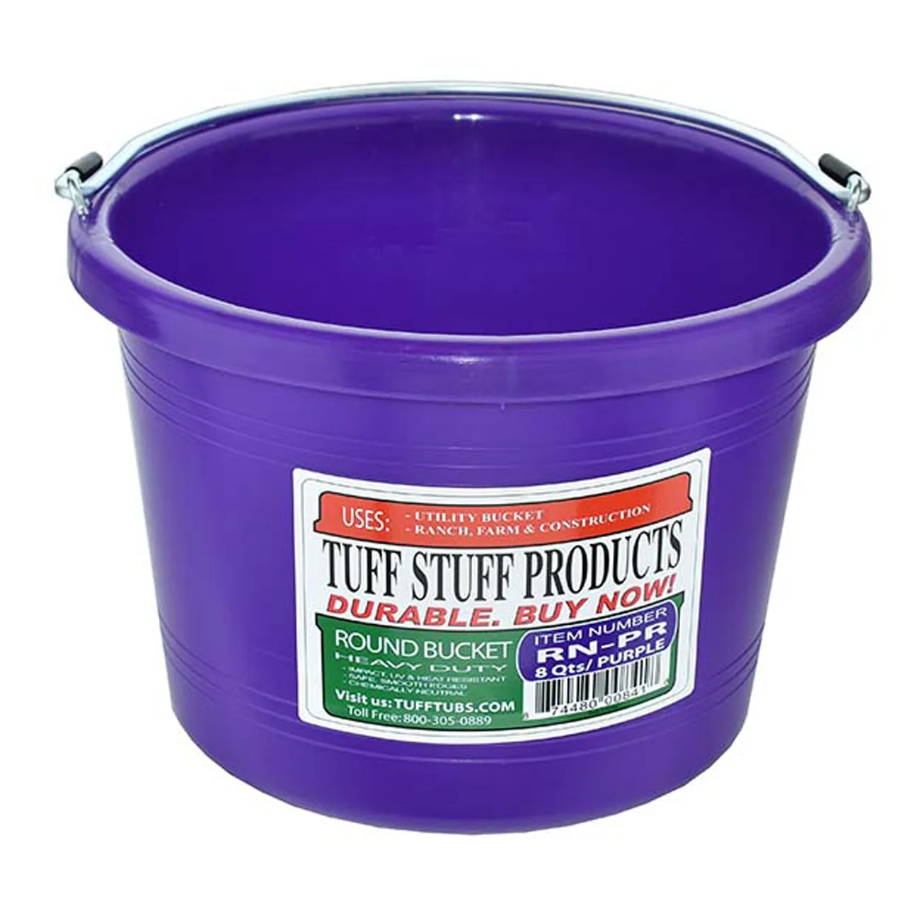 Tuff Stuff round bucket 8 qts - purple