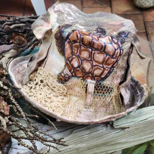 Turtle Beach / Patchwork Hunter Bucket Hat Floral Hemingway Top Hat Quilt Patchwork Top Hat Vintage Cotton Hat