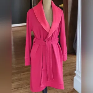 UGG Large Pink Heavy Cotton Plush Bathrobe