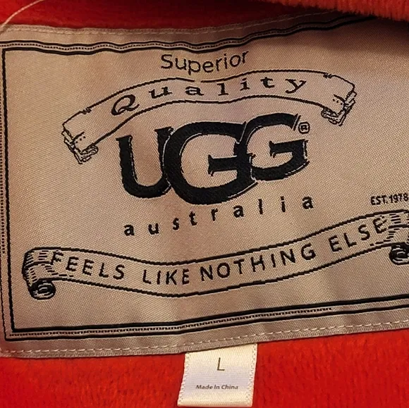 UGG Large Pink Heavy Cotton Plush Bathrobe