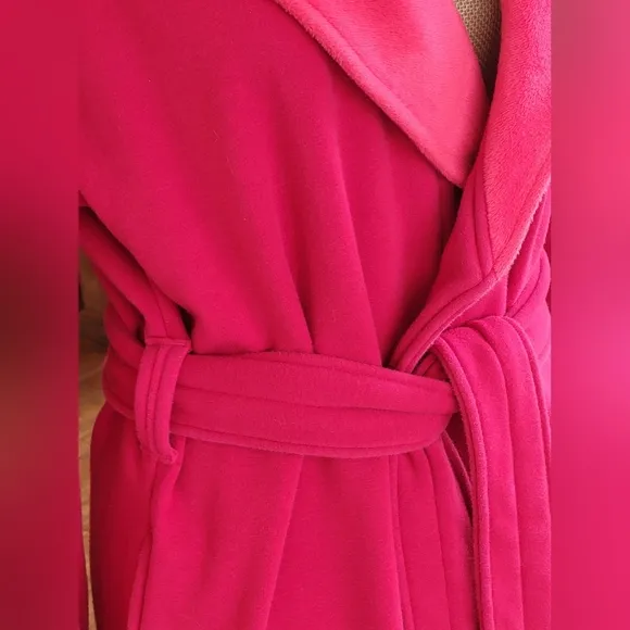 UGG Large Pink Heavy Cotton Plush Bathrobe