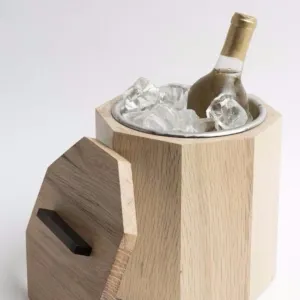 Unique Wooden Ice Bucket in White Oak