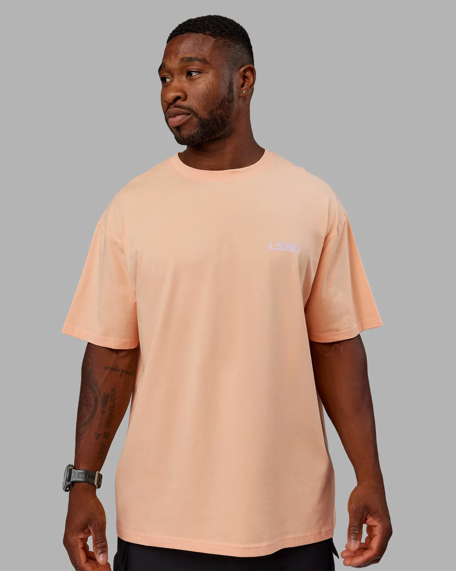 Unisex E.T.J FLXCotton Tee Oversize - Peach Fuzz-Purple