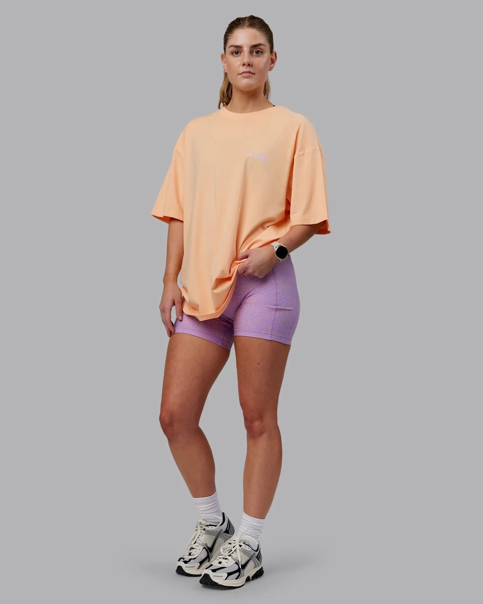 Unisex E.T.J FLXCotton Tee Oversize - Peach Fuzz-Purple