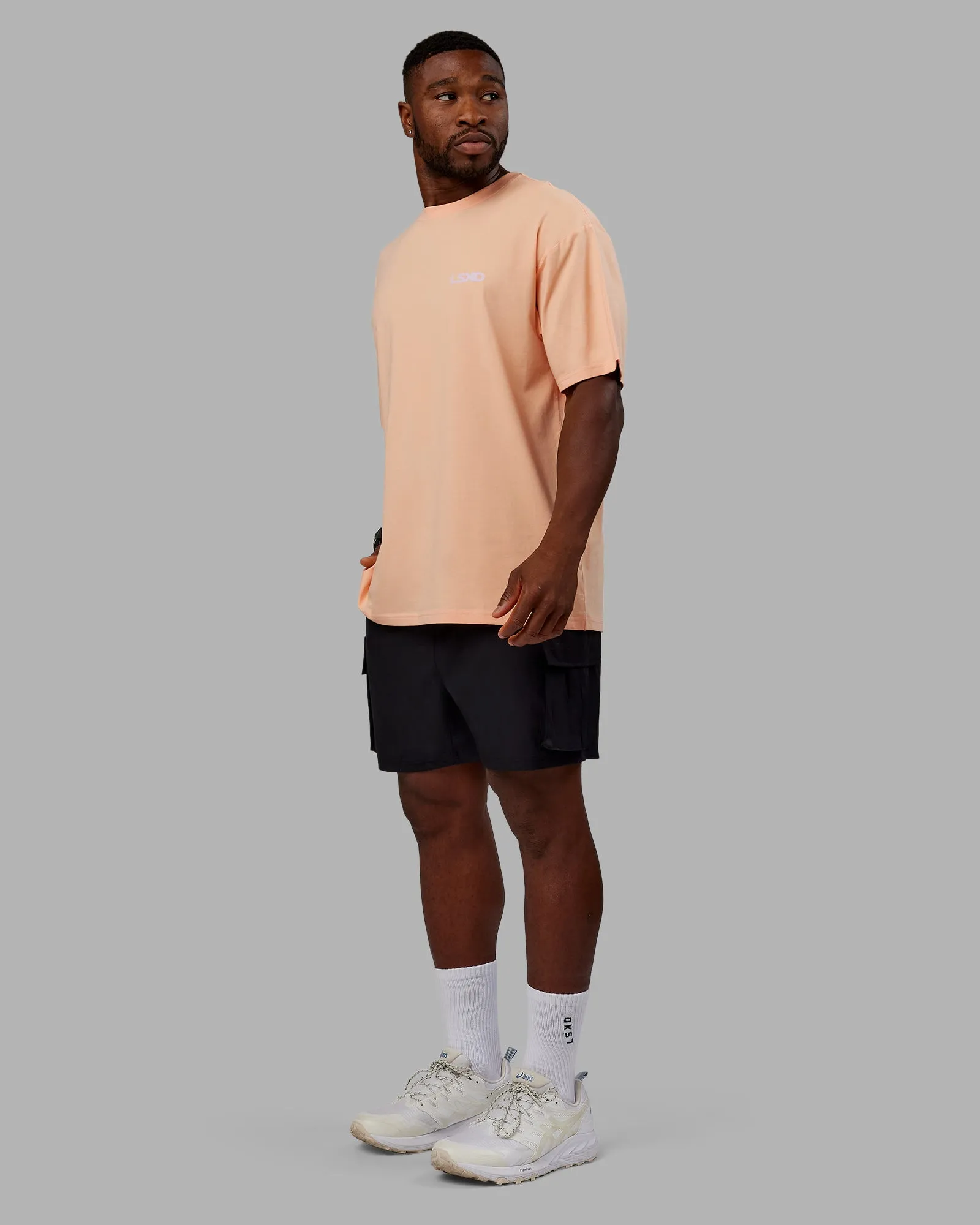 Unisex E.T.J FLXCotton Tee Oversize - Peach Fuzz-Purple