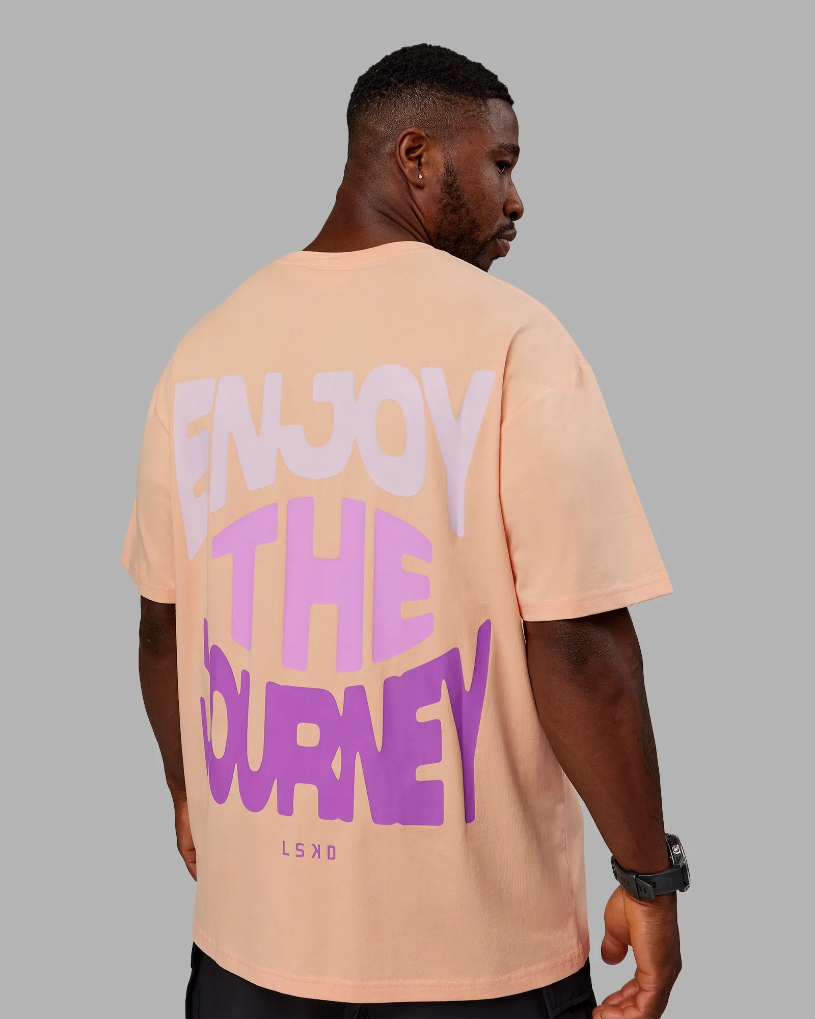 Unisex E.T.J FLXCotton Tee Oversize - Peach Fuzz-Purple