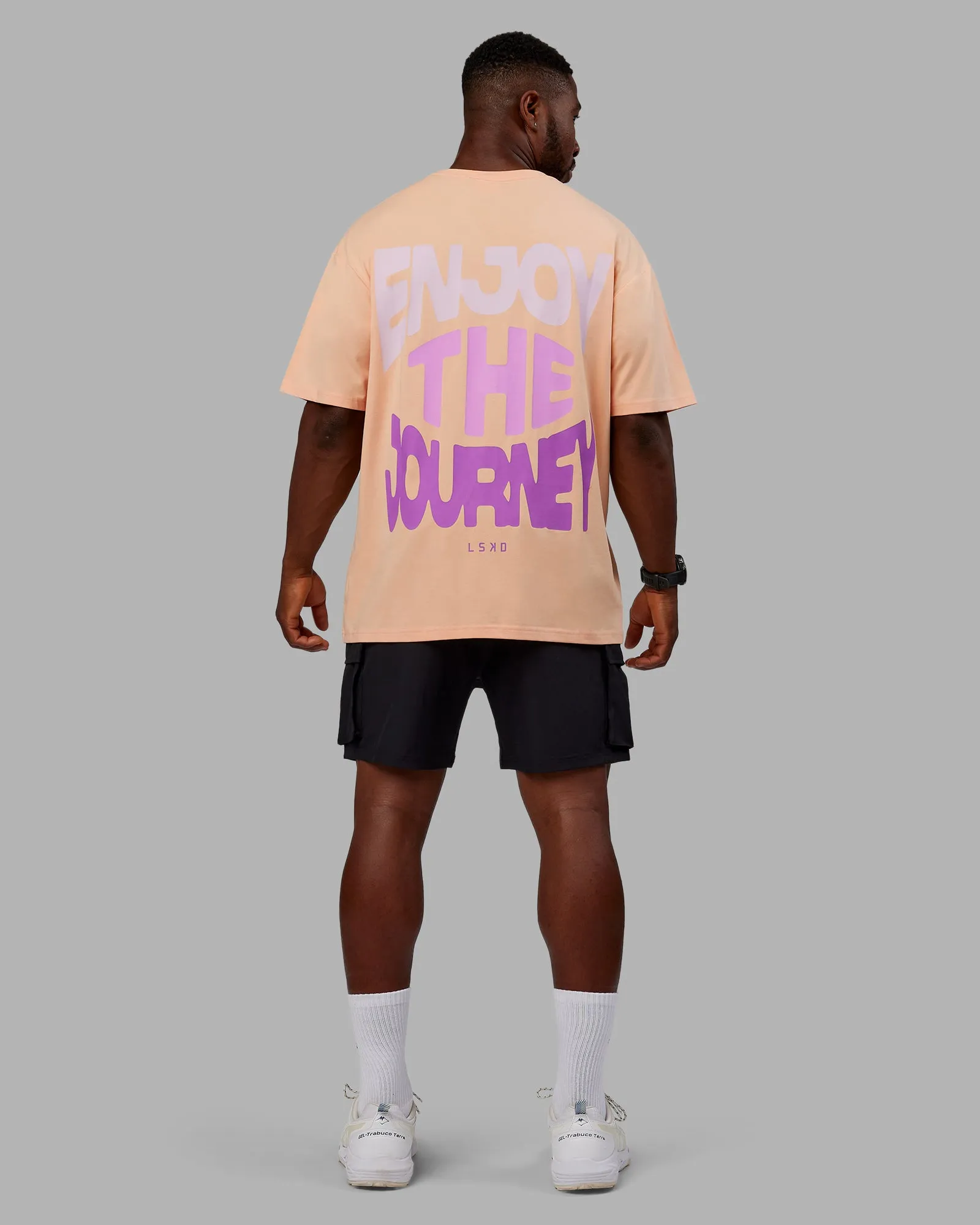 Unisex E.T.J FLXCotton Tee Oversize - Peach Fuzz-Purple