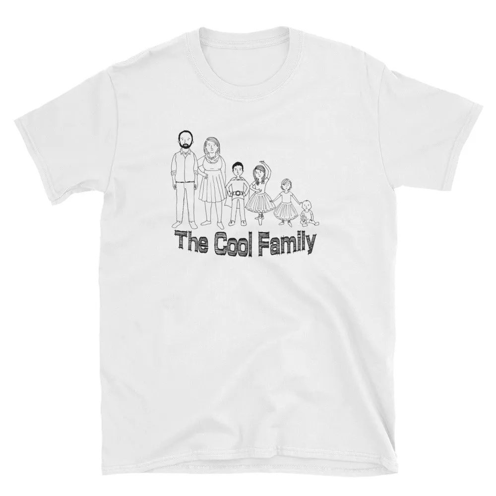 Unisex The Cool Family T Shirt White Father Mother Brother Sister & Baby Tee