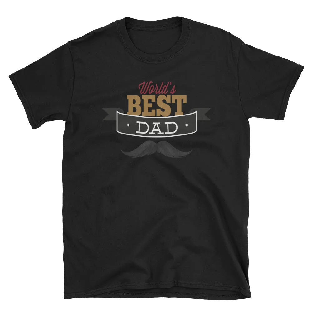 Unisex World Best Dad T Shirt Short Sleeve Black T Shirt Gifts for Dad