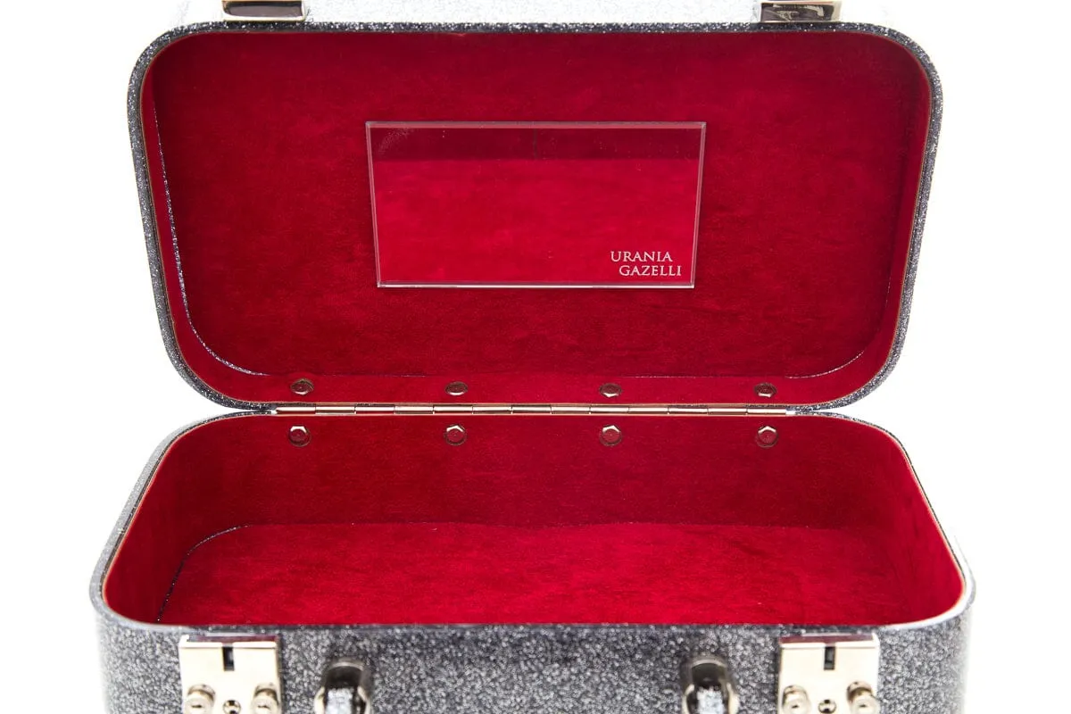 Urania Gazelli Silver Glitter Travel Case