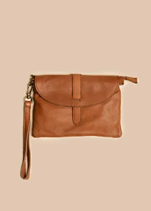 Varsha Clutch in Tan