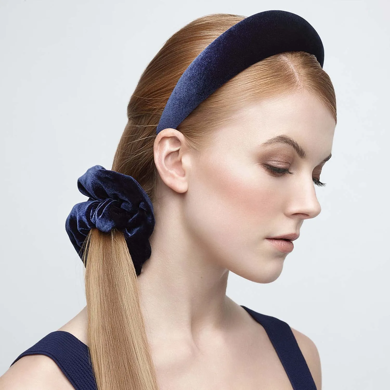 Velvet Medium Brown Scrunchie