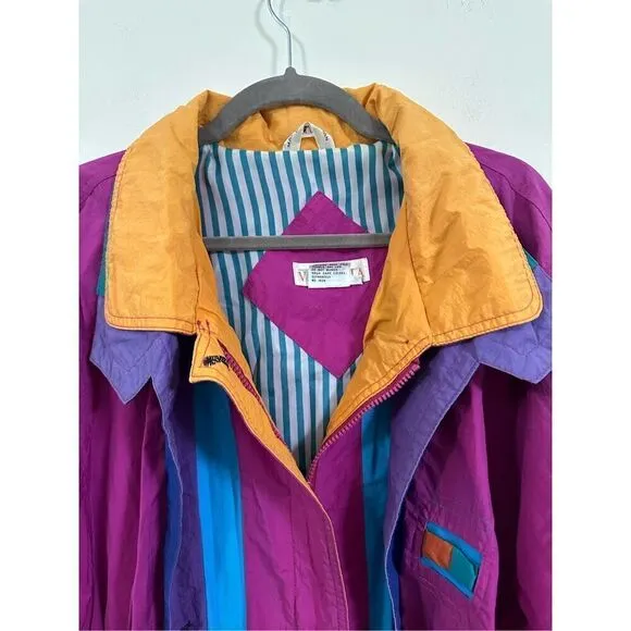 Venezia Vintage Jacket Unisex Zip Front Casual 14/16 Lined Drawstring Waist