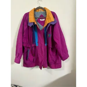 Venezia Vintage Jacket Unisex Zip Front Casual 14/16 Lined Drawstring Waist