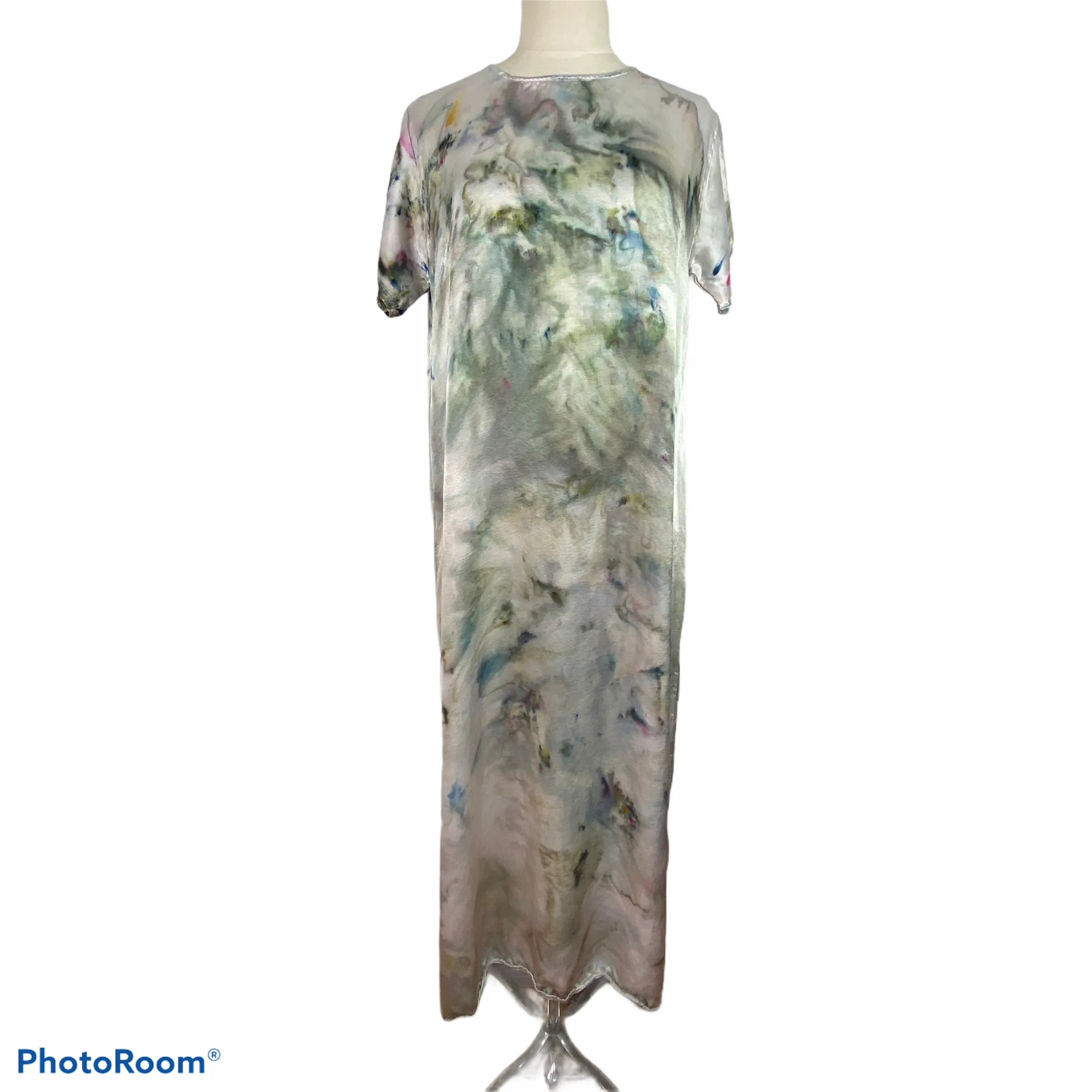 VH-1085 Ice Dyed S/S Satin Dress