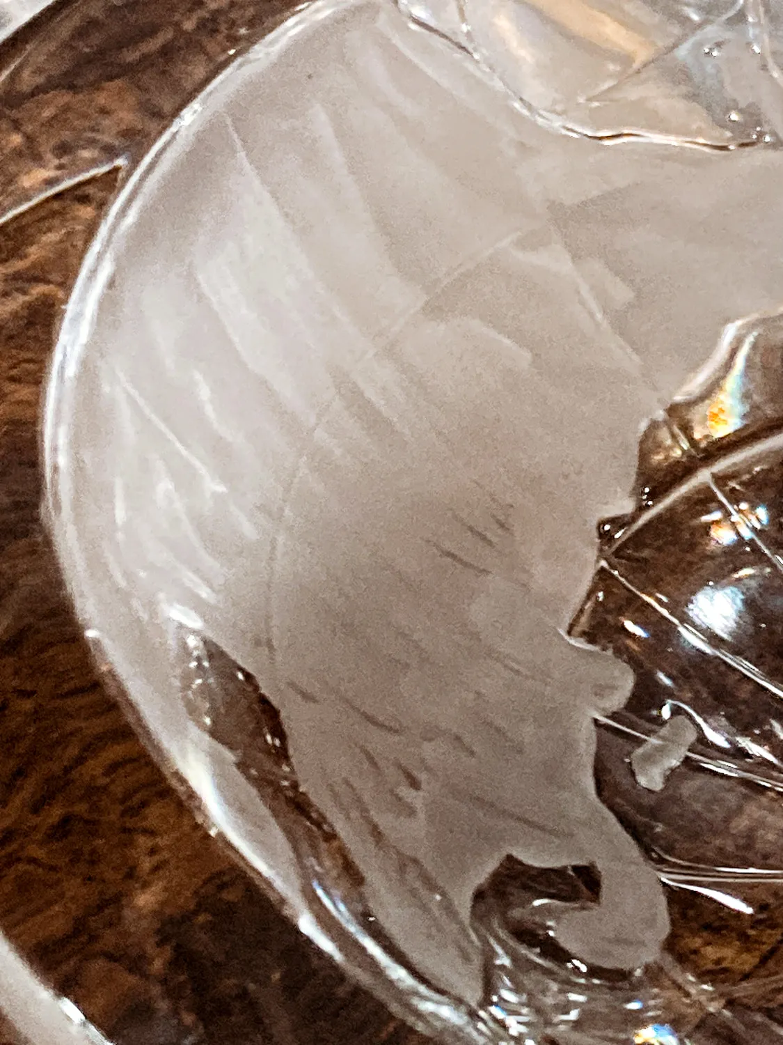 Vintage 1960s Alessandro Albrizzi Clear Lucite Globe Ice Bucket Box
