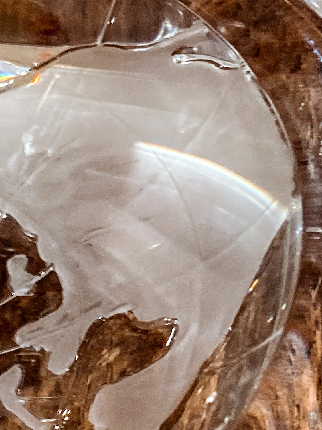 Vintage 1960s Alessandro Albrizzi Clear Lucite Globe Ice Bucket Box