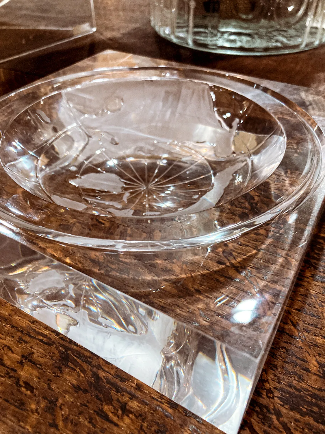 Vintage 1960s Alessandro Albrizzi Clear Lucite Globe Ice Bucket Box