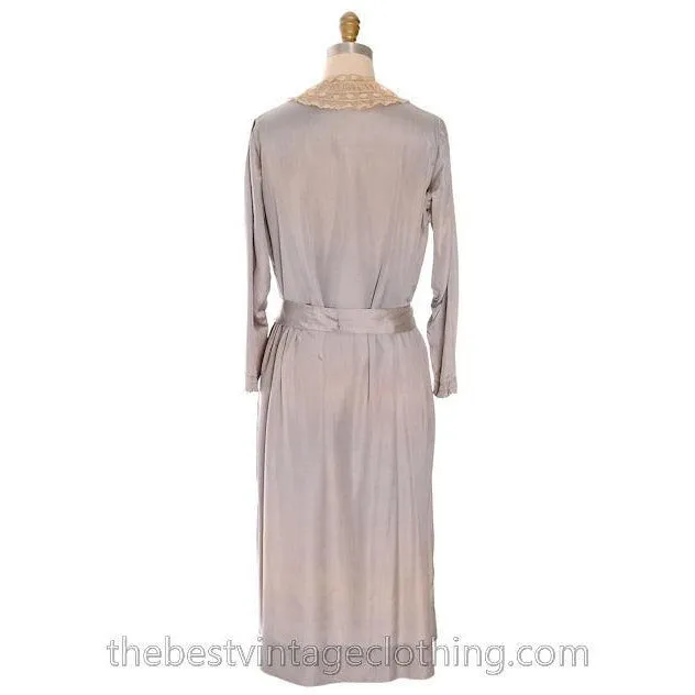 Vintage Antique Dress 1912- 1918 Silk Dress Edwardian Silver Large Titanic Era Damaged