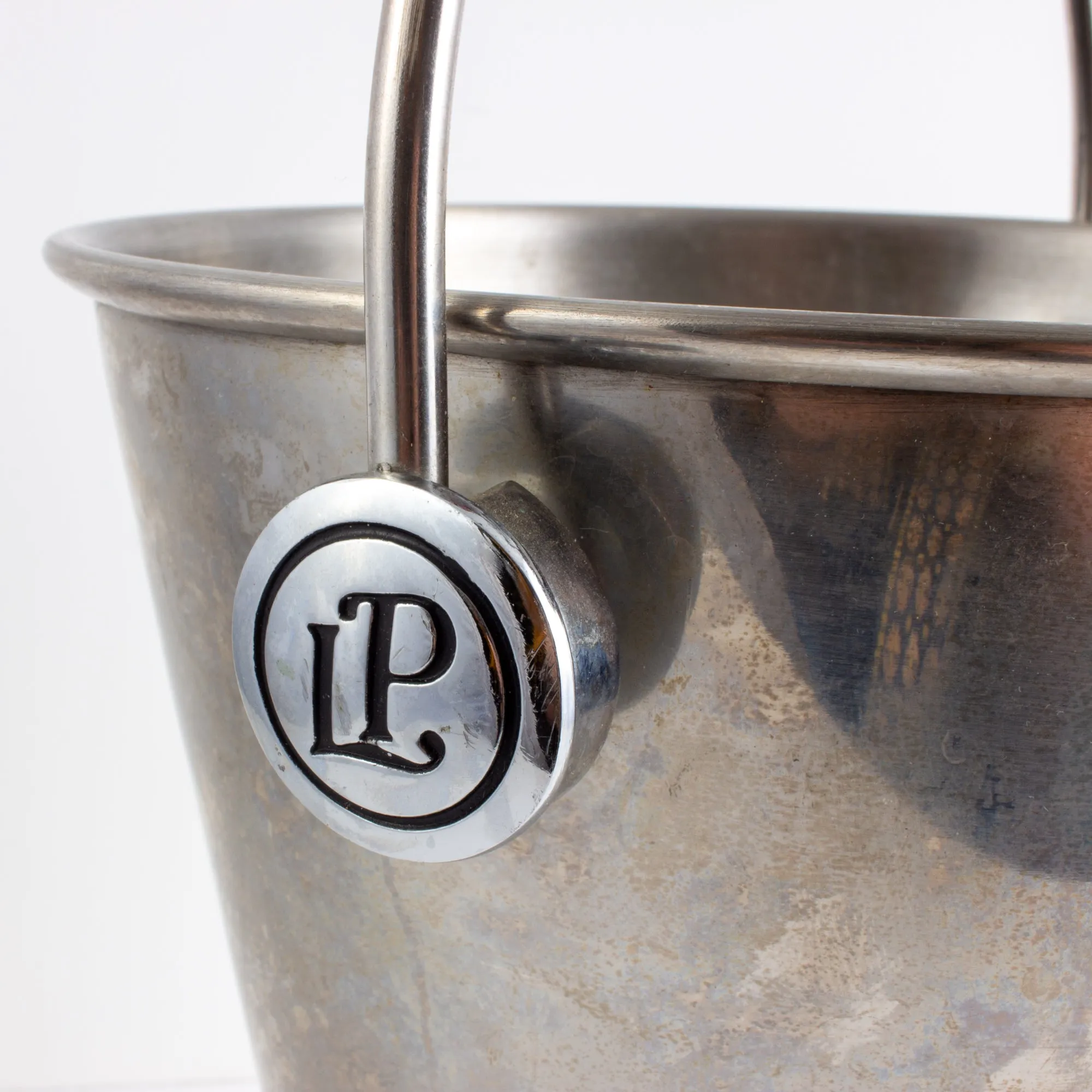 Vintage French Stainless Steel & Leather Laurent Perrier Ice Bucket