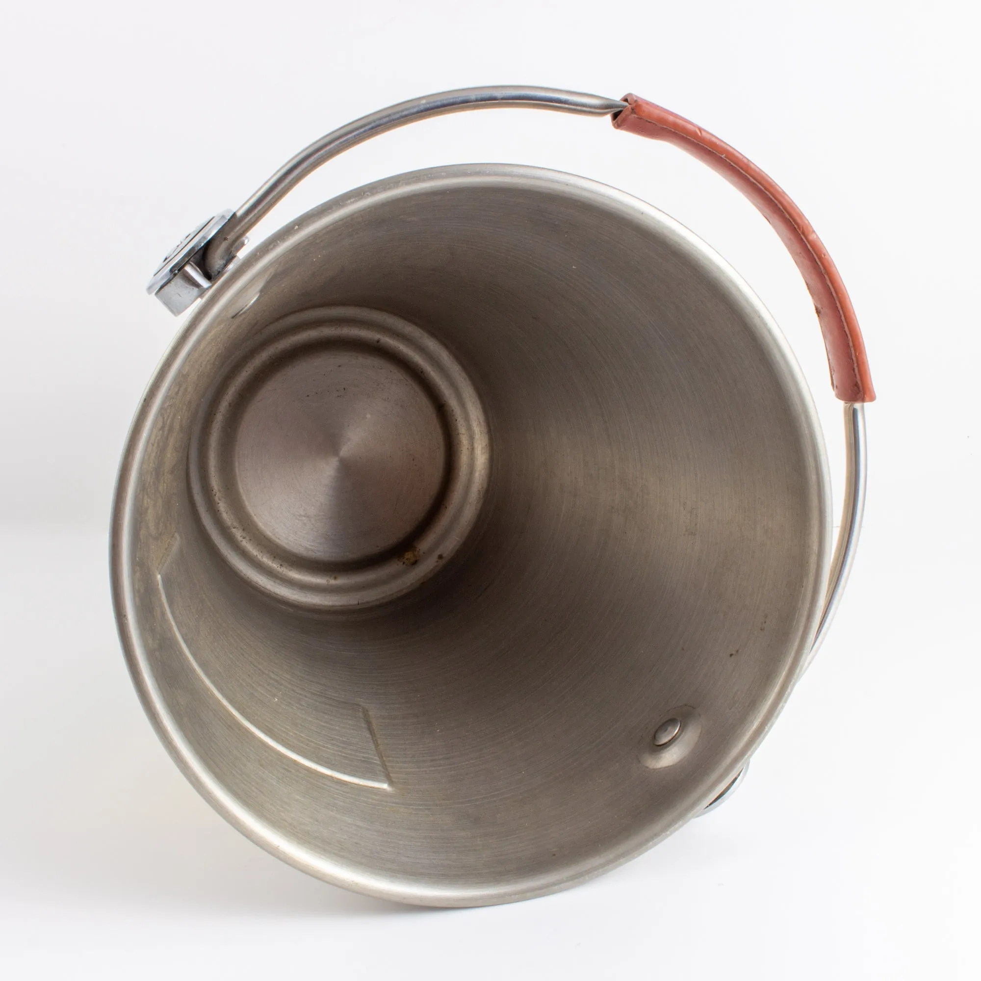 Vintage French Stainless Steel & Leather Laurent Perrier Ice Bucket
