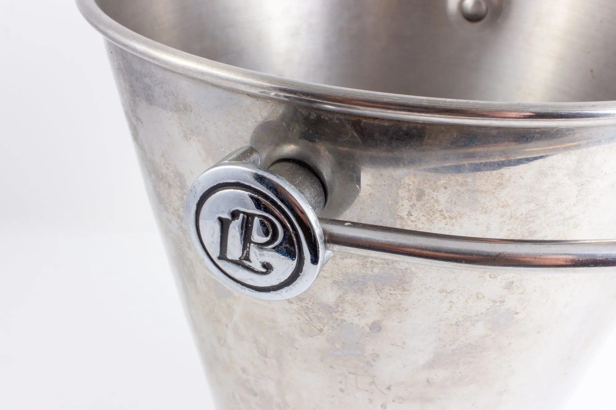 Vintage French Stainless Steel & Leather Laurent Perrier Ice Bucket