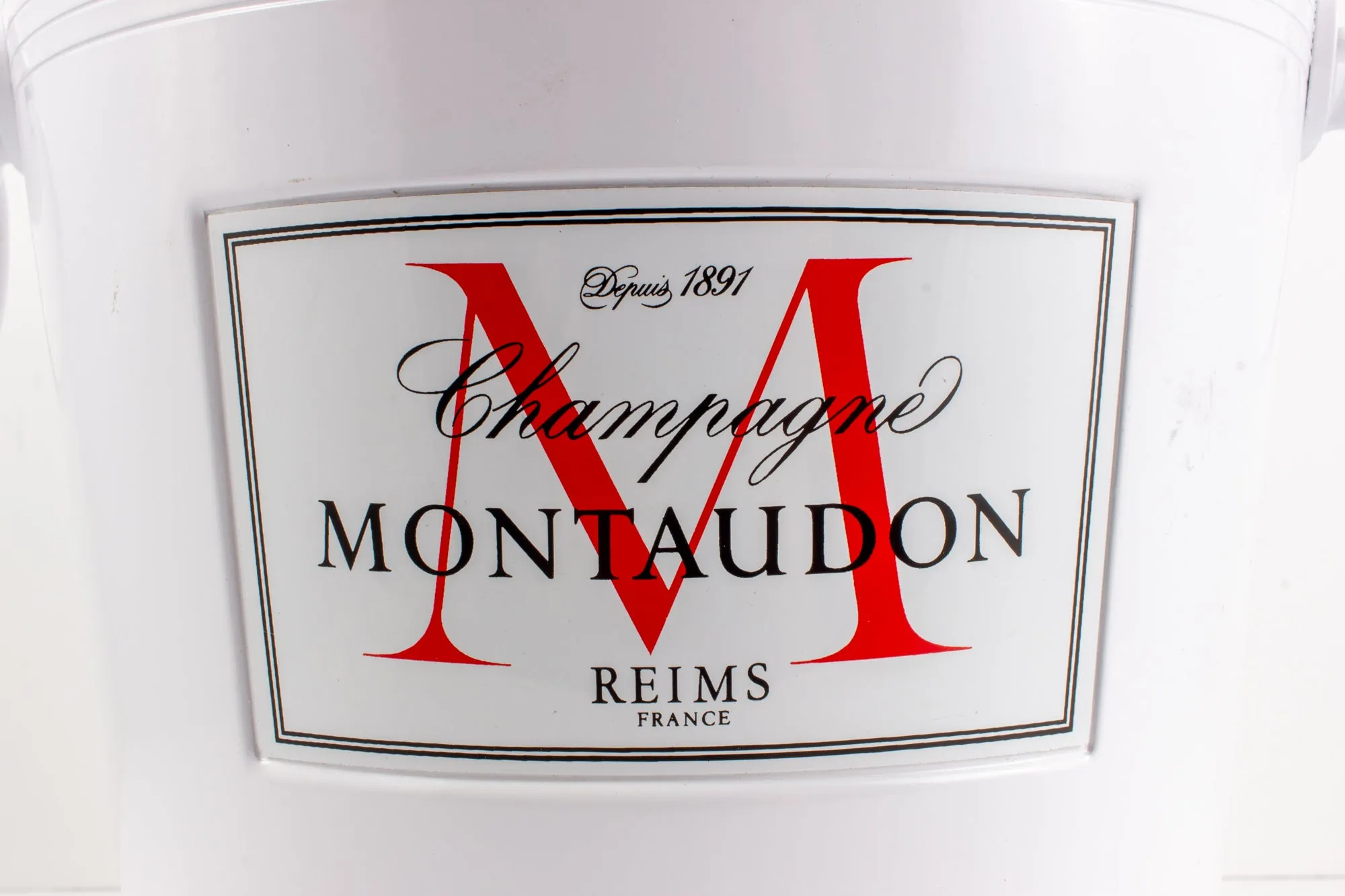 Vintage French White Metal "Montaudon" Ice Bucket