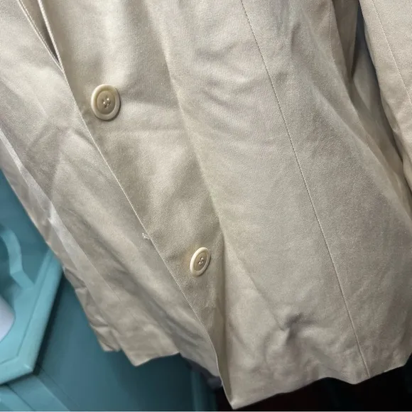 VINTAGE Talbots Silk Blend Jacket Size 10 Petite NWT Cream Classic Chic
