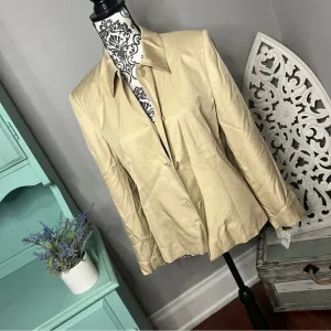 VINTAGE Talbots Silk Blend Jacket Size 10 Petite NWT Cream Classic Chic