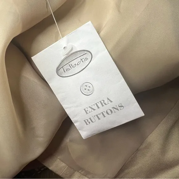 VINTAGE Talbots Silk Blend Jacket Size 10 Petite NWT Cream Classic Chic