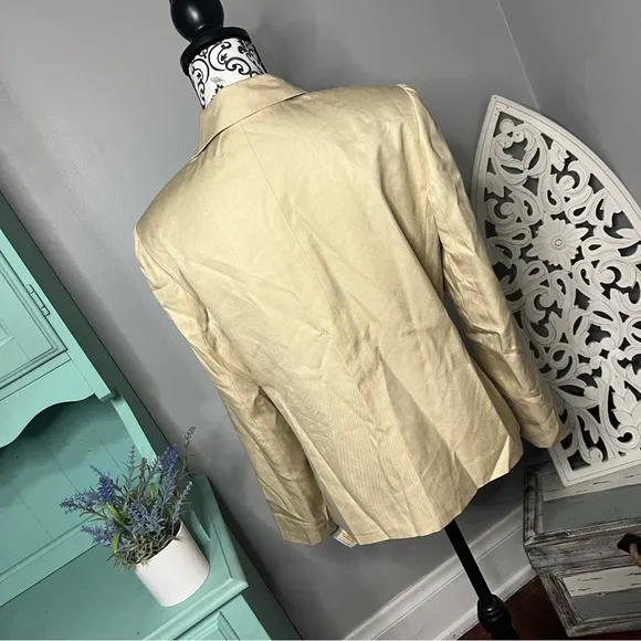 VINTAGE Talbots Silk Blend Jacket Size 10 Petite NWT Cream Classic Chic