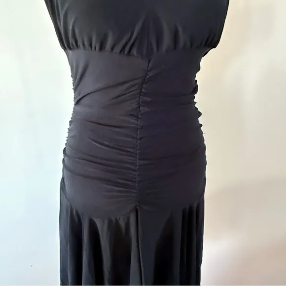 Vintage Y2K Asymmetrical Halter Drop Waist Dress Womens Medium Goth Whimsigoth