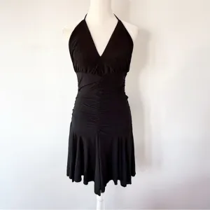 Vintage Y2K Asymmetrical Halter Drop Waist Dress Womens Medium Goth Whimsigoth