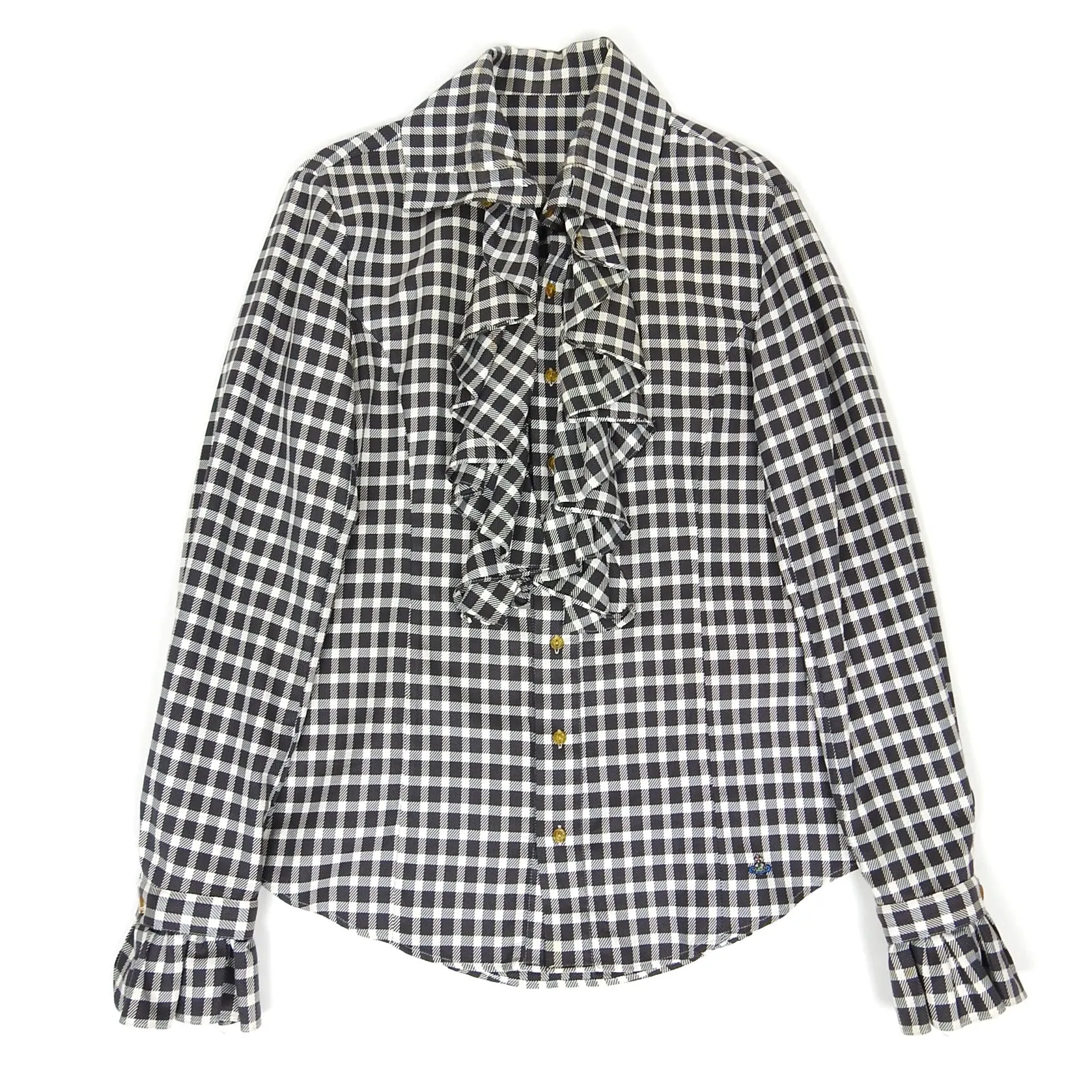 Vivienne Westwood Check Ruffle Shirt Size 4
